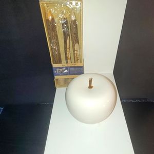 XS SIZED HANDMADE "WHITE" PORCELAIN APPLE DECOR WITH MATTE PAINT FINISH